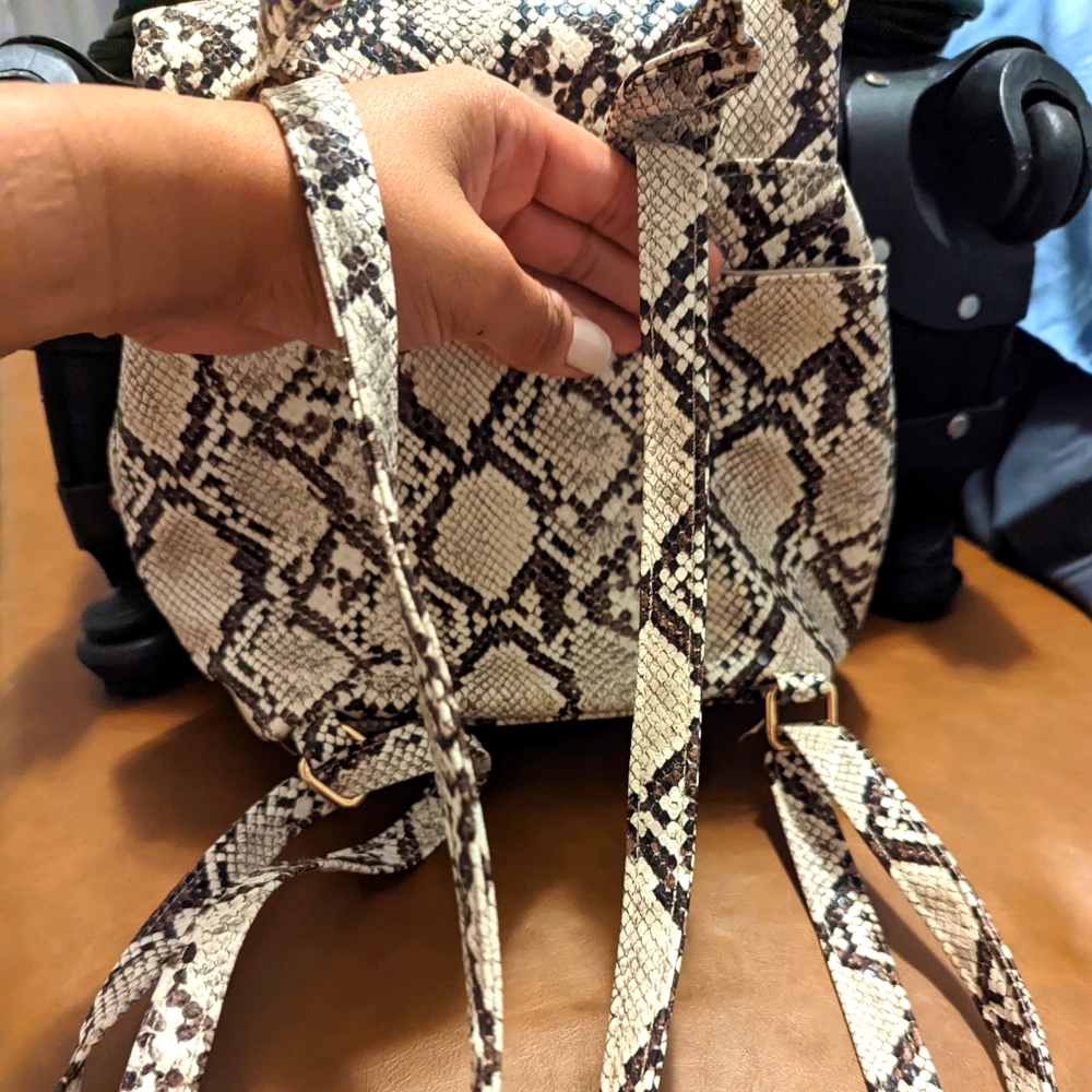Faux snake skin bag/backpack
